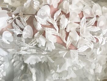 'Azalea Pure' 3D Flower Embroidered Wedding Veil, 8 of 8