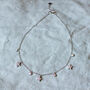 Diamante Flower Sterling Silver Anklet, thumbnail 2 of 3