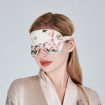 Silk Eye Mask Royal Peacock Pink, 4 of 6