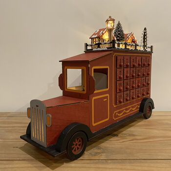 Wooden Truck Advent Calendar With LED Lights By Garden Selections ...