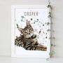 Personalised Pet Cat Portrait Print Gift, thumbnail 1 of 6