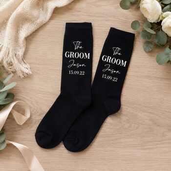 Personalised Groomsmen Gifts Groom Wedding Socks, 3 of 9