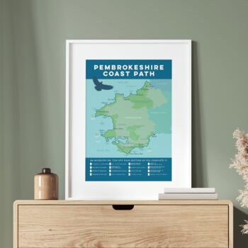 Pembrokeshire Coast Path Map Print And Tick List, 2 of 7