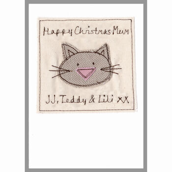 Personalised Cat Christmas Card For Her, Mum, Grandma, 2 of 12