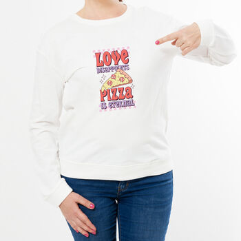 Love Disappoints Pizza Is Eternal Valentine Sweatshirt, 3 of 5
