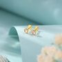 Sterling Silver Tiny Moonstone Internally Threaded Earrings, thumbnail 4 of 12