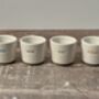 Set Of Four ‘Wakey Wakey Rise And Shine’ Egg Cups, thumbnail 1 of 4