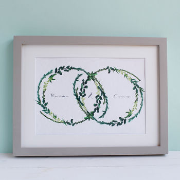 Personalised Wedding And Anniversary Wreath Print, 6 of 11