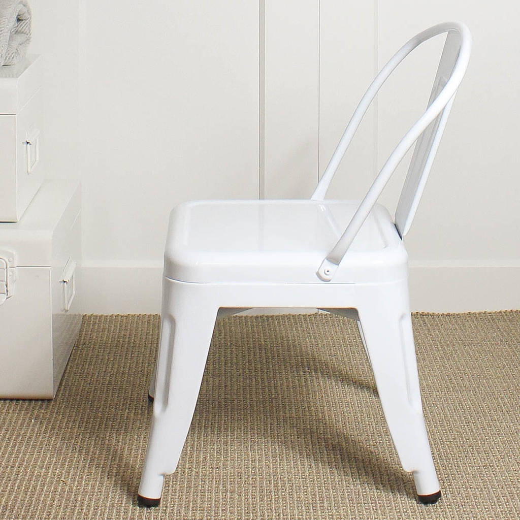 childrens white metal chair by marquis & dawe