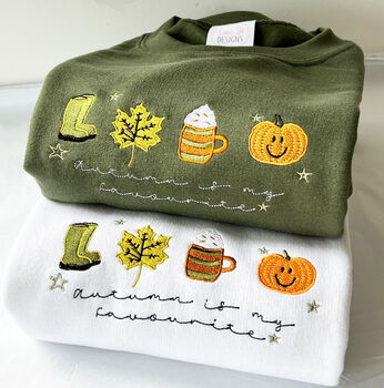 Embroidered Autumnal Jumper Autumn Is My Favourite, 3 of 5
