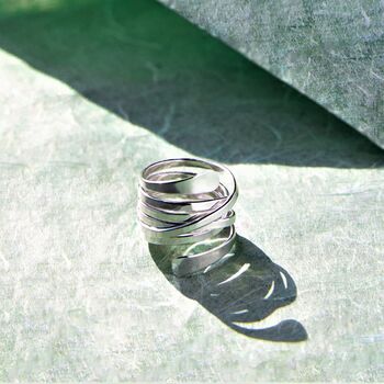 Curly Interwoven Sterling Silver Ring, 2 of 6