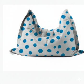 Hand Painted And Re Purposed Linen Large Floor Cushion Polka Dot, 12 of 12