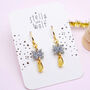 Silver Glitter And Gold Drop Party Earrings, thumbnail 5 of 6
