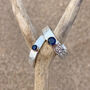 Sapphire September Birthstone Ring In Textured Sterling Silver And 9ct Gold, thumbnail 4 of 11