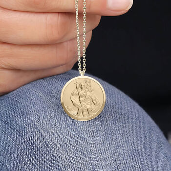 Personalised 18ct Gold Plated St Christopher Necklace, 2 of 12