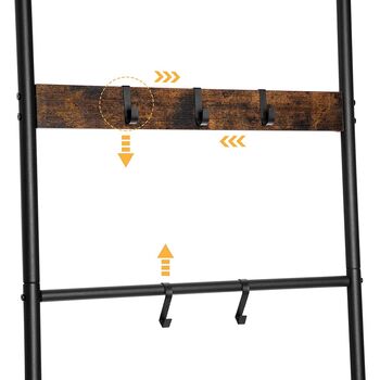 Towel Rack Leaning Ladder Rack Rail With Hooks, 5 of 8
