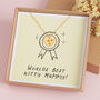 Heart Paw Print Gold Necklace, thumbnail 6 of 7