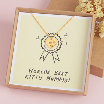 Heart Paw Print Gold Necklace, 6 of 7