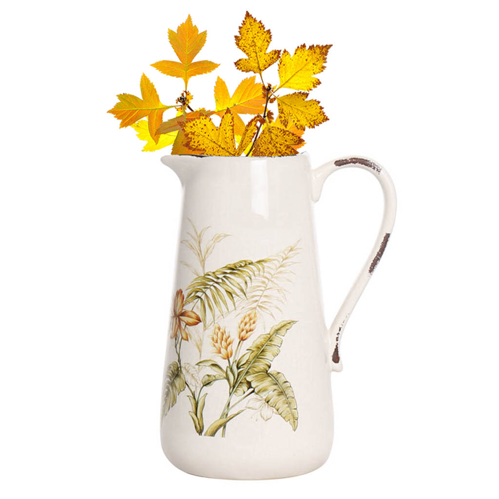 Tall Ivory Flower Jug Vase By Dibor