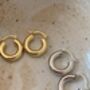 Chunky Small 14 K Thick Gold Or Silver Hoop Earrings, thumbnail 4 of 7