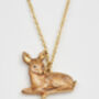 Resting Fawn Gold Chain Necklace, thumbnail 3 of 8