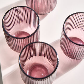 Palermo Set Of Four Amethyst Ribbed Tumblers, 6 of 6