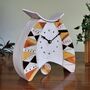 Large Mantel Clock In Shades Of Yellow Triangle Motif, thumbnail 1 of 9