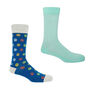 Recycled Ribbed Light Blue And Peace Blue Men's Socks, thumbnail 1 of 6