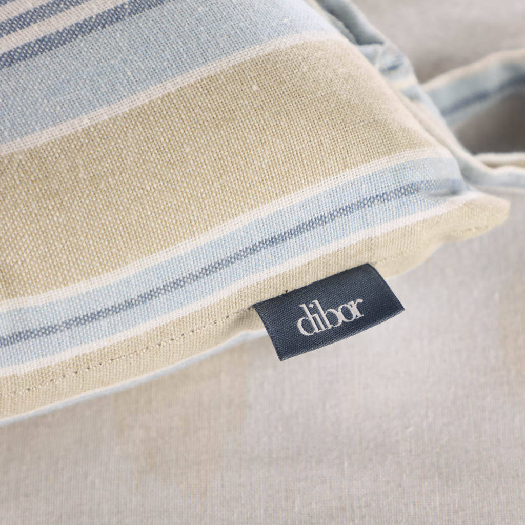 Oxford Blue Stripe Tie On Seat Pads By Dibor