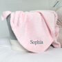 Personalised Pink Waffle Blanket And Lion Comforter Set, thumbnail 2 of 7