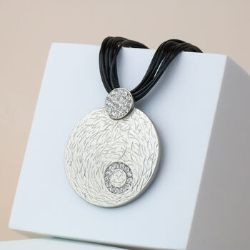 Circle Pendant Cord Necklace, 3 of 6