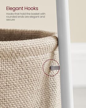 Round Side Table With Fabric Storage Basket, 7 of 9