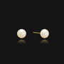 Pia Pearl Stud Earrings Gold, thumbnail 2 of 3