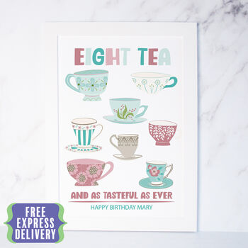 Personalised Tea Print 80th Birthday Present, 3 of 4