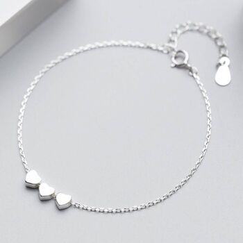 30th Birthday Solid Sterling Heart Bracelet, 2 of 5
