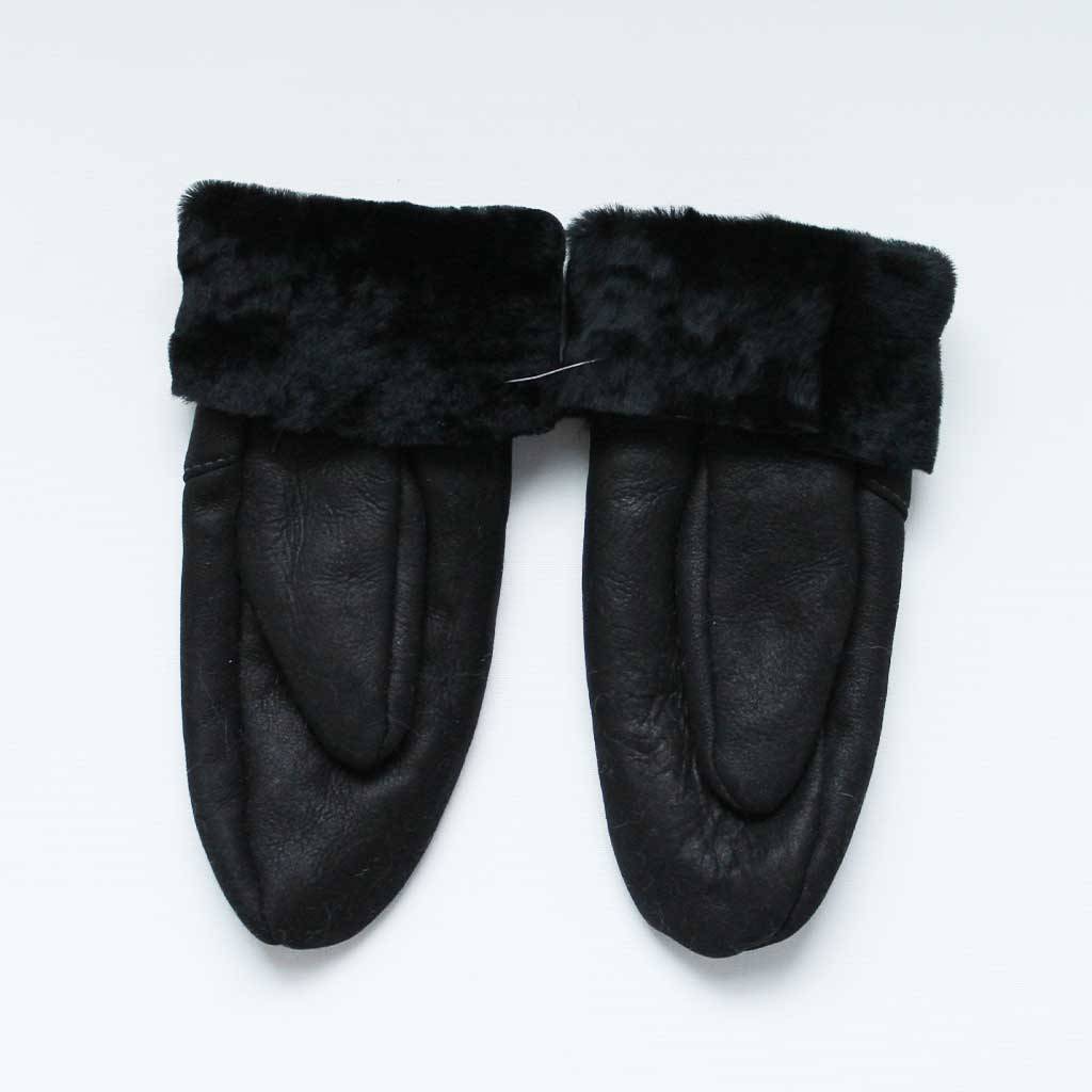 Black Sheepskin Womens Mitten By Sheepers