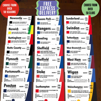 Personalised Print 50th Birthday Gift For Football Fans, 12 of 12