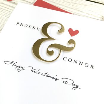 Personalised Names Ampersand Valentine's Day Card, 3 of 4