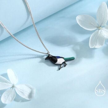 Magpie Pendant Necklace In Sterling Silver, 2 of 11