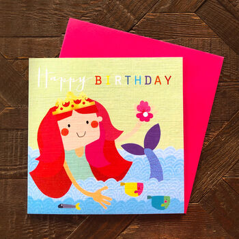 Mermaid Birthday Greetings Card, 4 of 5