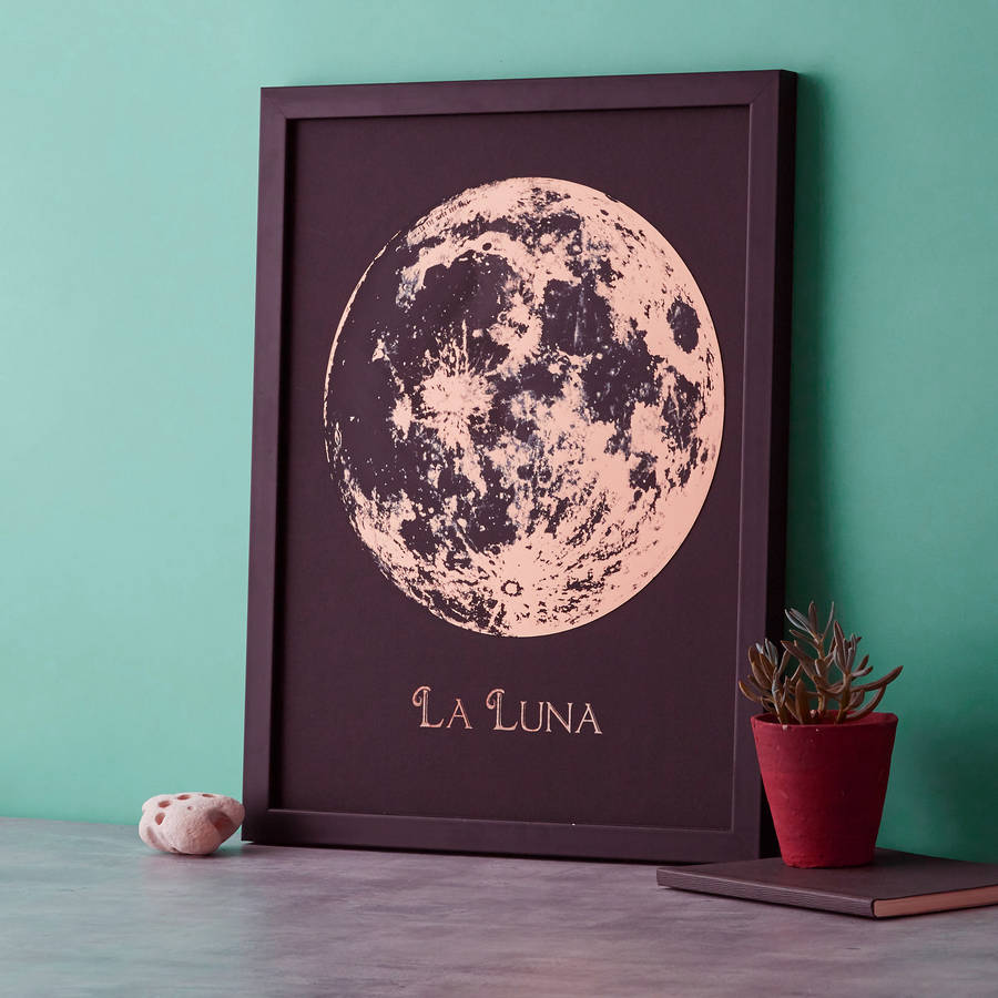 metallic moon art print by betsy benn