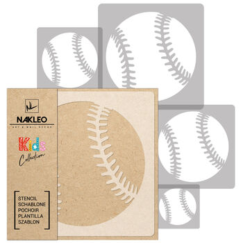 Reusable Plastic Stencils Five Baseball With Brushes, 2 of 5