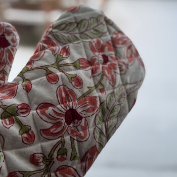 Oven Mitts, Cotton Indian Print, Set Of Two, 4 of 11