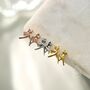 Tiny Bat Wing Stud Earrings In Sterling Silver, thumbnail 3 of 12
