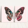 Pink Butterfly Print Set Of Two, thumbnail 1 of 2