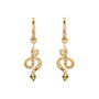 Serpentina Emerald Gold Plated Huggie Hoop Earrings, thumbnail 2 of 5