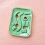 Geometric Mint Ceramic Soap Dish With Drainage, thumbnail 4 of 4