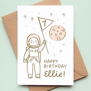 Personalised Astronaut Birthday Card 3rd, 4th, 5th, 6th, 7th, 8th, 9th, 2 of 3