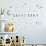 Personalised Space And Stars Wall Sticker For Bedroom, thumbnail 3 of 4
