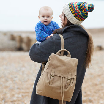 Fair Trade Unisex Canvas Backpack Vegan 100% Cotton, 7 of 12